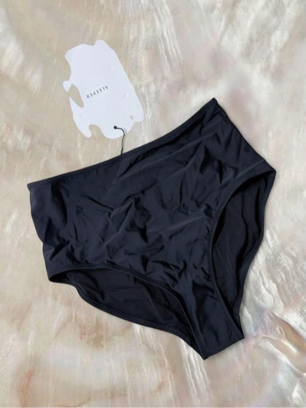 NWT SLEEPER Black High-Waist Bikini Bottom